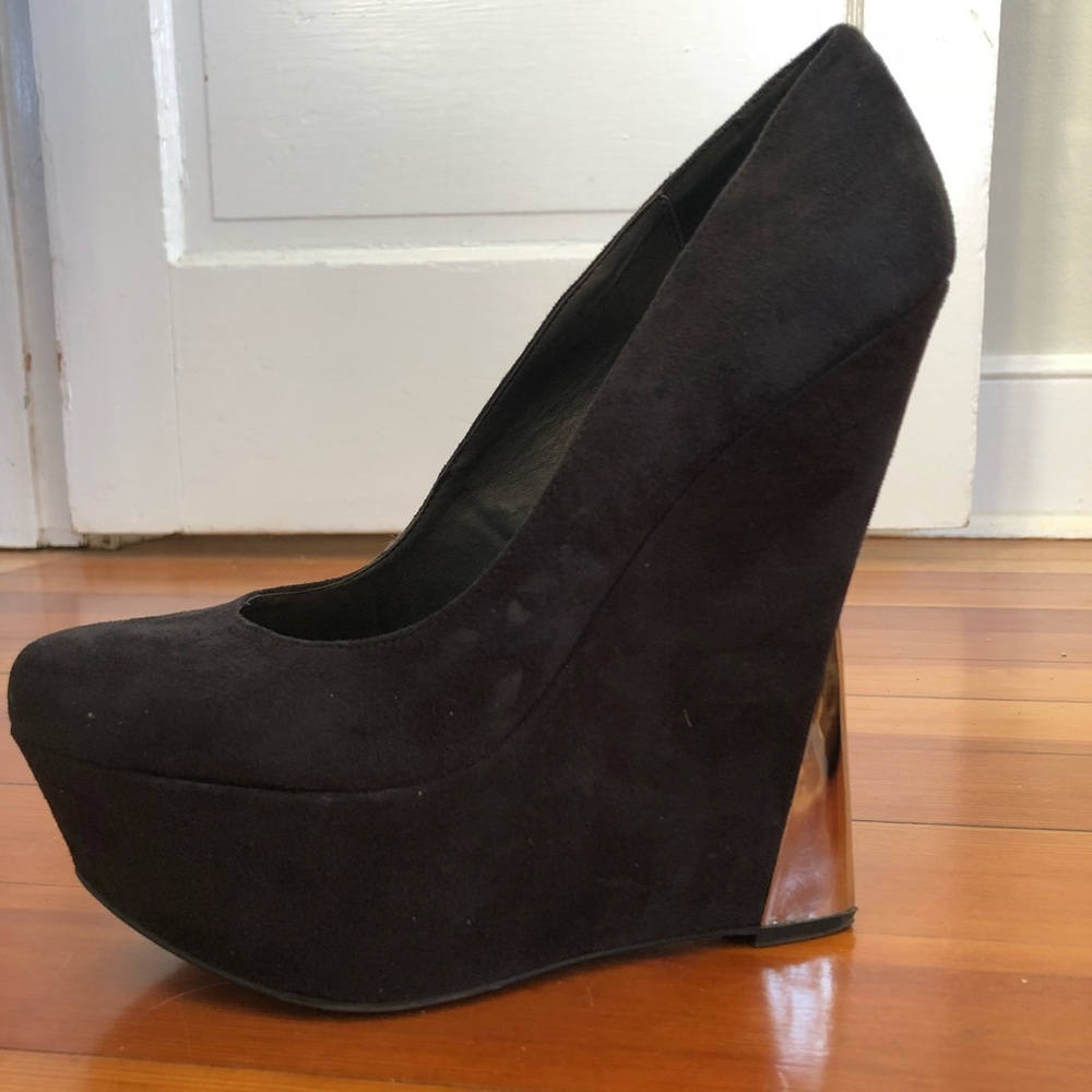 Black Wedge Heels